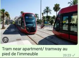 Grand Appartement, 2 ou 3 ou 4 pieces, tramway sur place, proche gare sncf St Augustin 5 min, aéroport à 7 min, plage ou Allianz riviera 10 min, palais nikaia 2 min , supermarché sur place, parking possible si disponible ou payant à 1000 metre