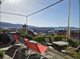 Nydelig hus med privat hage og fantastisk utsikt over Fisketorget, Bryggen og Bergen sentrum