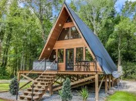 Modern A-Frame Cabin by Rip Van Winkle with Hot Tub