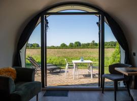 Tiny Natuurlodge Graspieper met vrij uitzicht over landerijen, chalet de monta&ntilde;a en Dalerveen