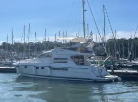Tranquility Yachts -a 52ft Motor Yacht with waterfront views over Plymouth.