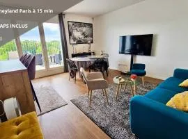 Penthouse lumineux 20min Paris et Disney avec 2 balcons