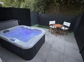 La terrasse abritée et son spa