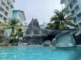 Grand Florida芭提雅带免费游泳池温泉桑拿浴和健身房瑜伽室私家海滩公寓E206