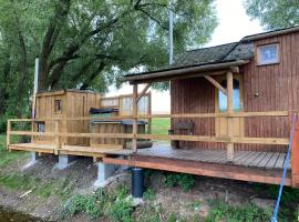 Mini chatka s rybníčkem a saunou, chata v Lípě