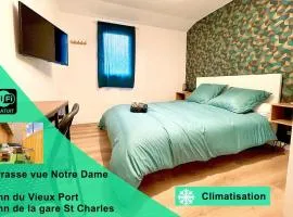 T4 plein coeur de Marseille avec vue Notre Dame