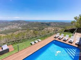 Stunning views to sea from Modern Villa El Mirador near Sitges