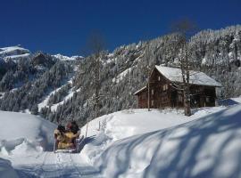Absolut ruhige Aussichtslage in uraltem Holzhaus, hotel v destinaci Braunwald