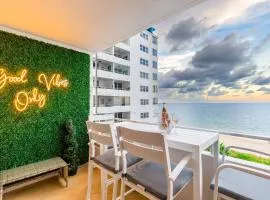 Stylish Beachfront Condo with Balcony & Ocean View