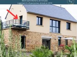 Maison comprenant deux gîtes à louer, ensemble ou indépendamment, capacité de 4 à 19 personnes Idéalement placé pour visiter le Mont-Saint-Michel, Saint-Malo et les alentours