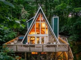 Big Mountain View! Downtown Gatlinburg Chalet Village! Hot Tub! Fan Favorite! AFrame Dreams! Magazine-Featured! Stunning Interiors! Little Green Cabin