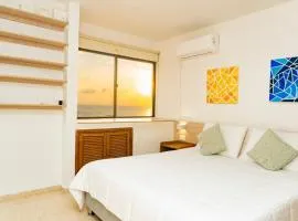 Apartamento frente al mar, vista al centro de Cartagena