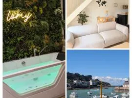 Duplex Lomy vue sur le port avec Sauna-balneo-5mn plage
