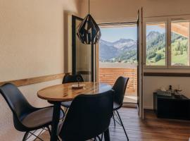 Chuenislodge3 neu&stilvoll, 2Balkone, echtes Bijou mit top-Aussicht, viešbutis mieste Adelbodenas