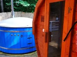 Domek letniskowy całoroczny zalew Chańcza Willa Leśny Czar balia sauna