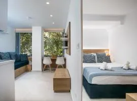 Elegant Blue Rhodes Center Apartment