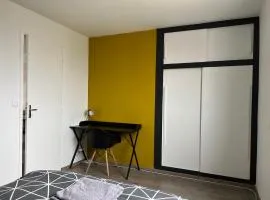 chambre privée jaune dans appartement partagé