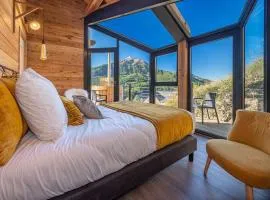 Chalet en bois et pierre avec Bain nordique