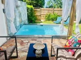 Géko, piscine, jardin, paisible