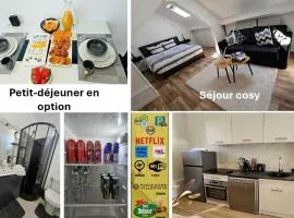 Séjour cosy avec parking privé dans la cour de la maison