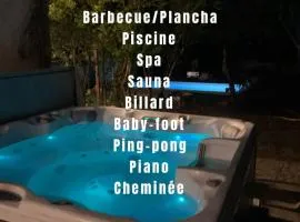 Villa Baptiste Spa Sauna Billard Piano ping-pong baby-foot Piscine près de Bordeaux