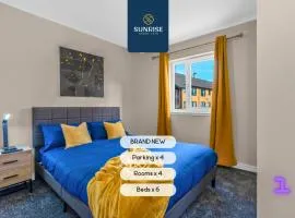 L1 - INVOICE and REDUCED PRICE only via SUNRISE SHORT LETS DUNDEE, Large 4 Bedroom House with 6 Beds and 3 bathrooms, TVs in each room, Free Parking, Fully Equipped, Local Amenities, Easy Ring Road Access, Special Rates and ONLY 9 Mins to STANNERGATE Port