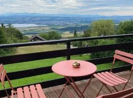 Chalet avec vue panoramique alpes et lac