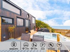 Jacuzzi Tiny-House face mer Evasion sur la falaise, chalet de montaña en Trévou-Tréguignec
