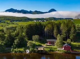 Waterfront mountain view cabin Lofoten