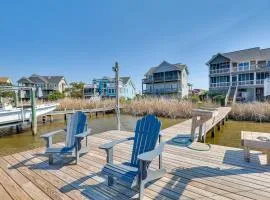 Private Hot Tub and Dock North Topsail Beach Home