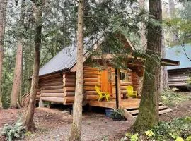 Wind Down Log Cabin in the Woods with Cozy Woodstove