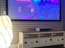 Plush 2 Bed Getaway With 100 Inch Projector & Sectional