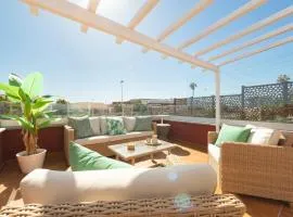 Chalé con terraza en la costa
