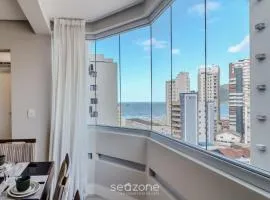 Apto vista mar a 200m do mar c/ 2 qts BC EBC0603