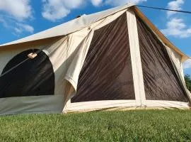 Chestnut 6m bell tent-Log burner-nr Whitby-Parking