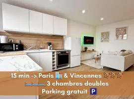 NOA - Appartement familial très proche Paris et Vincennes - Parking free