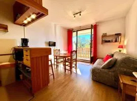 Studio skis aux pieds avec balcon et animaux admis - FR-1-432-89