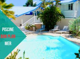 Villa Nirvana vue Mer piscine plage de Petit Havre a 200 metre