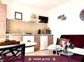 Le Coin de Mer 2, Bord de mer, Plage 30m, Cosy, CLIM, Wifi, 4 personnes, hotel v destinaci Fos-sur-Mer
