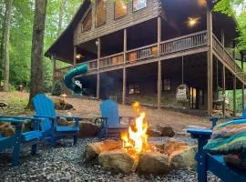 Cabin Getaway Near Atlanta Slide Deck Hot Tub