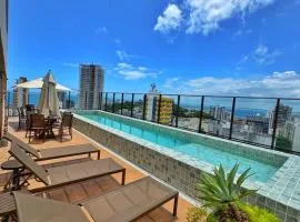 Turismo & Business ! Piscina com vista mar, rooftop, academia e praia