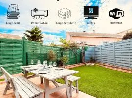 10min de la mer Maison avec jardin 6 personnes