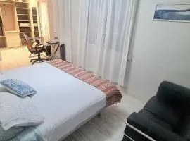 Habitación amplia con baño privado a pasos de la playa, en piso compartido