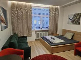 Kauno apartamentai Big room king size bed