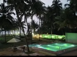 Swimming pool beach front resort
