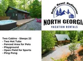 New Listing! Two Cabins with Hot Tubs - Playground