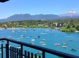 Espectacular vista al lago y al volcán