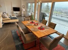 Ferienwohnung - Penthauswohnung Albblick, traumhafter Ausblick, ruhige Lage