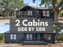 Starlight Horizon Cabins A & B - Side-by-Side Group Retreat - Pet-Friendly Texas Hill Country Cabins Near Canyon Lake - Pool, Stargazing, Sleeps 16