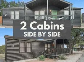 Starlight Horizon 2 Cabins CD - Side-by-Side Group Retreat - Pet-Friendly Texas Hill Country Cabins Near Canyon Lake - Pool, Stargazing, Sleeps 16